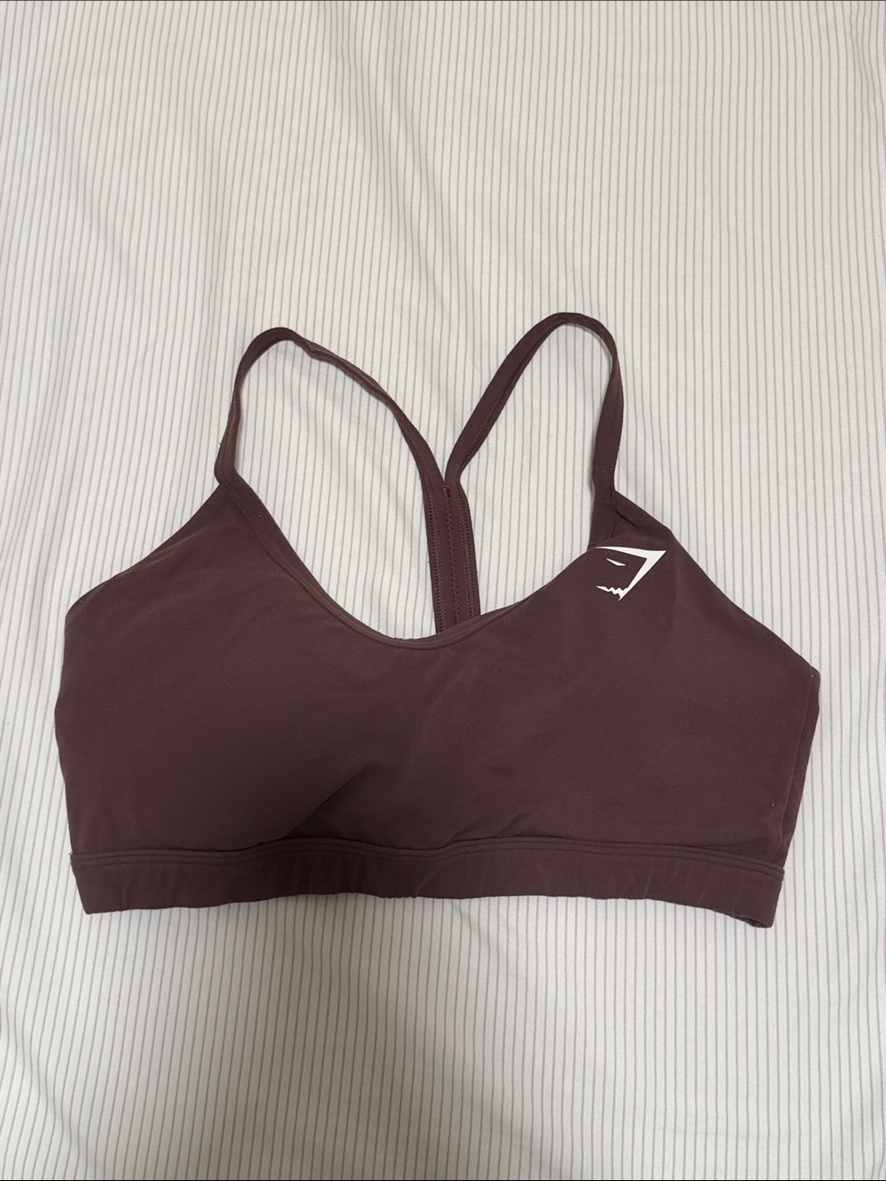 Gymshark Women's V Neck Training Sports Bra in Brown